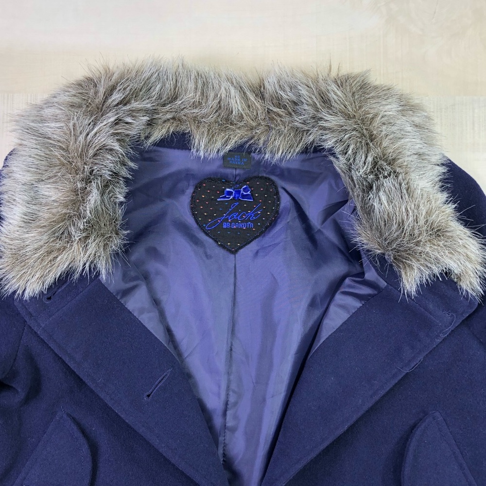 Jack BB Dakota Coat Kids Girl Fur Collar XS - Picture 5 of 7